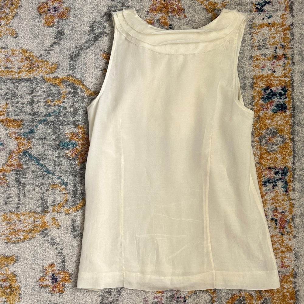 J. Crew Cream Ruffle Tank Top - Picture 3 of 5